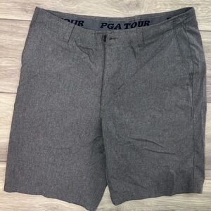 PGA Tour Men's Charcoal Flat Front Shorts